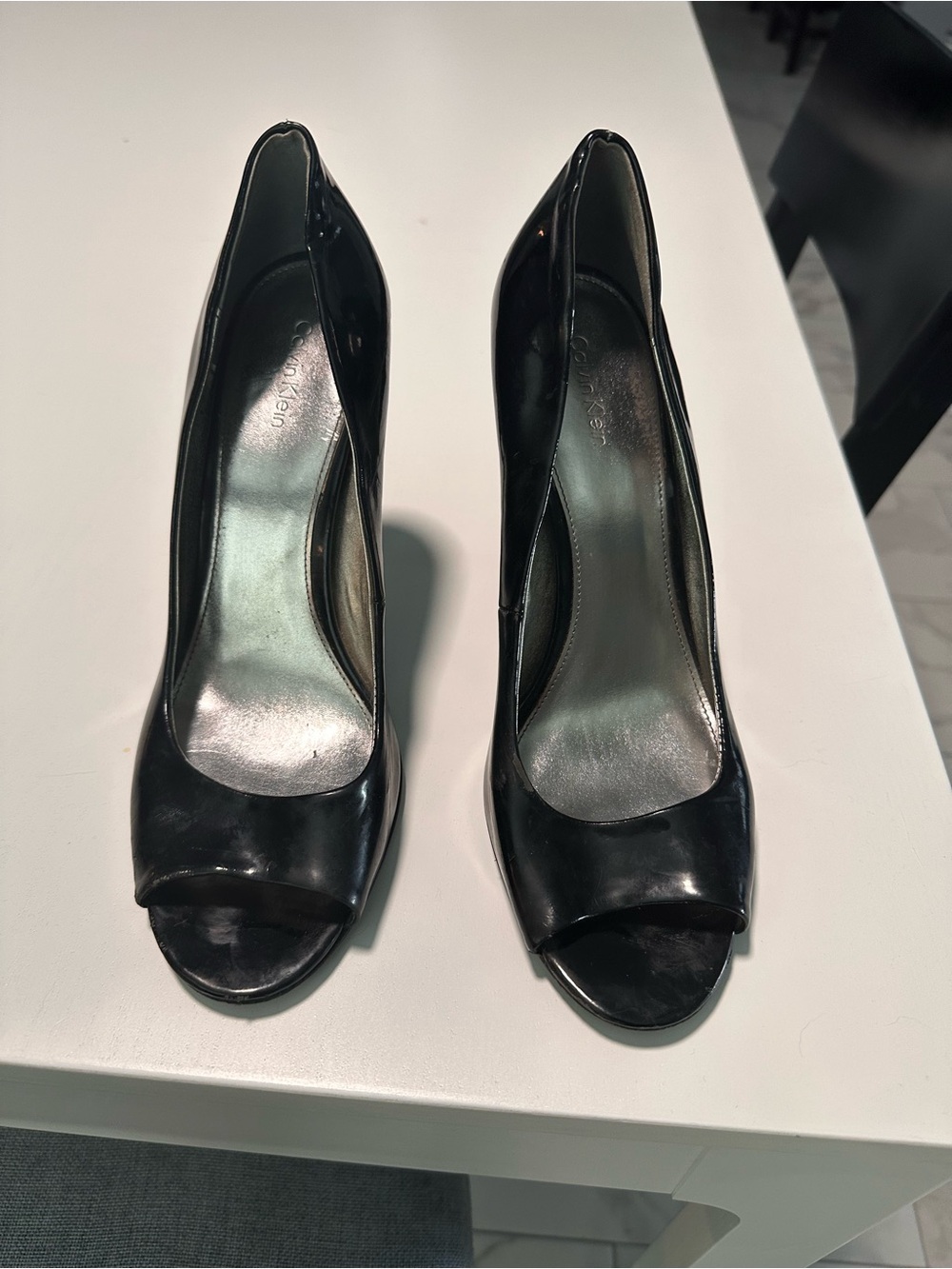 Black Peep-Toe Women's Pumps - Calvin Klein